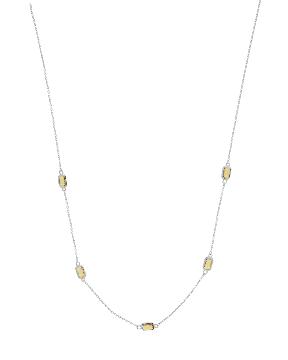 9CT W/G CITRINE NKLT 45cm